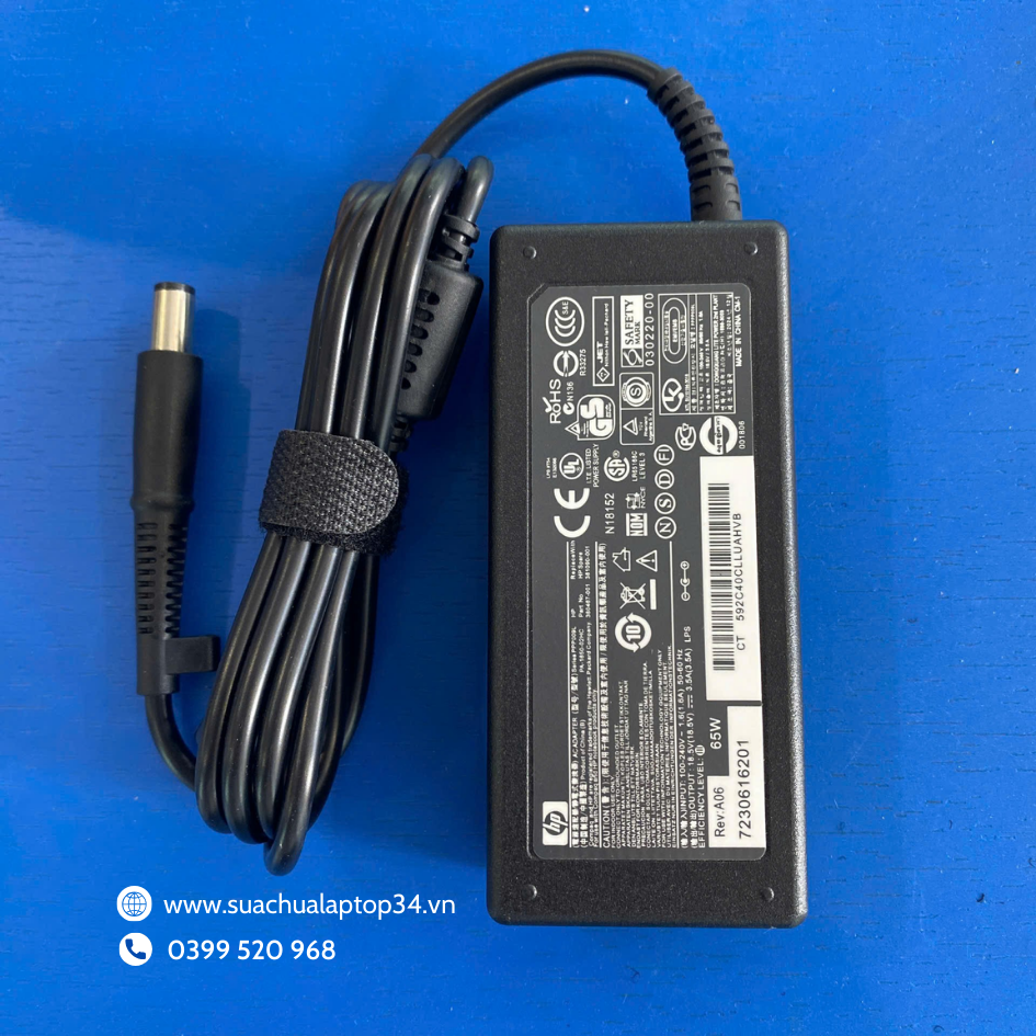 Sạc laptop HP 65W 3.34A chân kim to